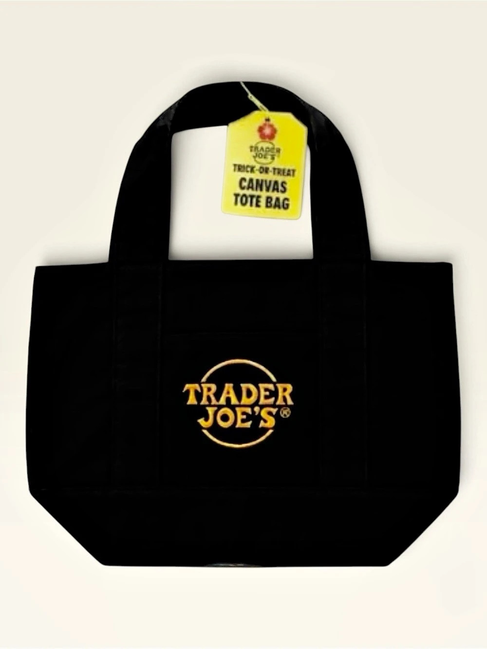 Trader Joe's Trick-or-Treat Mini Canvas Tote Bag Black & Green NWT Choose your c